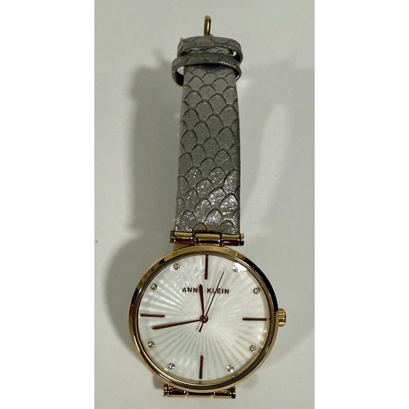 Anne Klein Wristwatch Women OS Grey Gold Good Snakeskin Leather AN/3754 - Picture 10 of 11